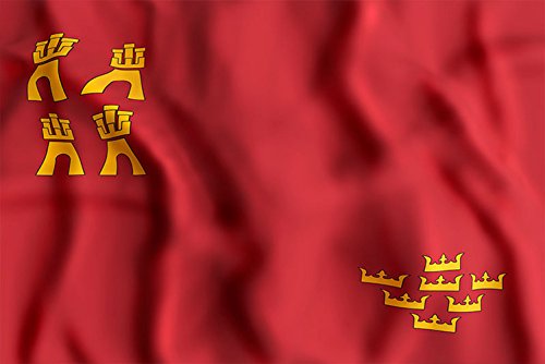 Oedim Bandera de La Comunidad de Murcia 85x150cm | Reforzada y con Pespuntes| Bandera de La Comunidad de Murcia con 2 Ojales MetÃ¡licos