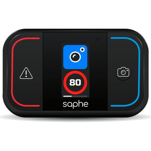 Saphe Drive Mini | Accesorios para autom贸viles - advierte en Toda Europa de radares, c谩maras de Velocidad y peligros - conexi贸n de Alarma de tr谩fico a trav茅s de Bluetooth - se inicia autom谩ticamente